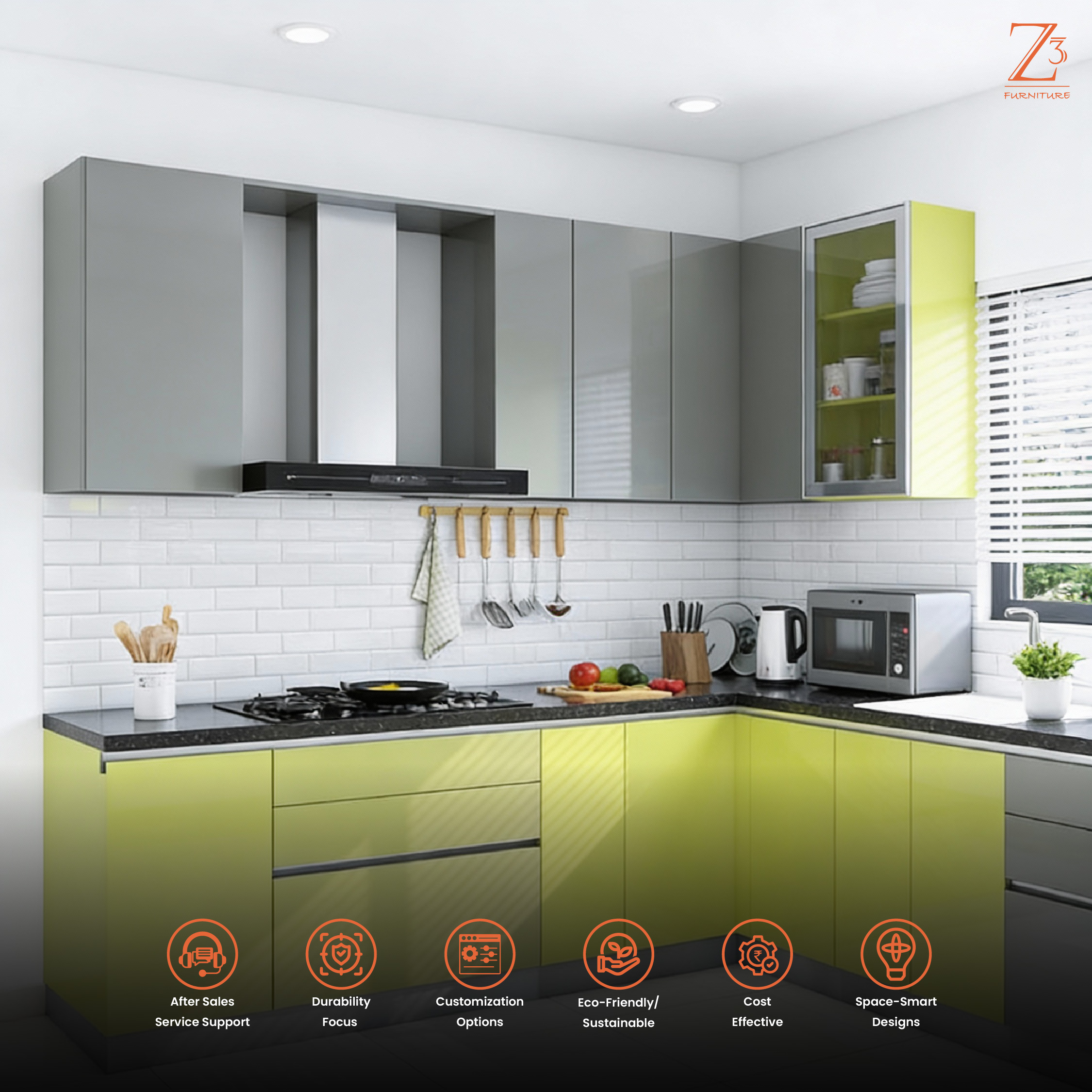 L- Shape Kitchen Furniture - Z Cube Furniture 05