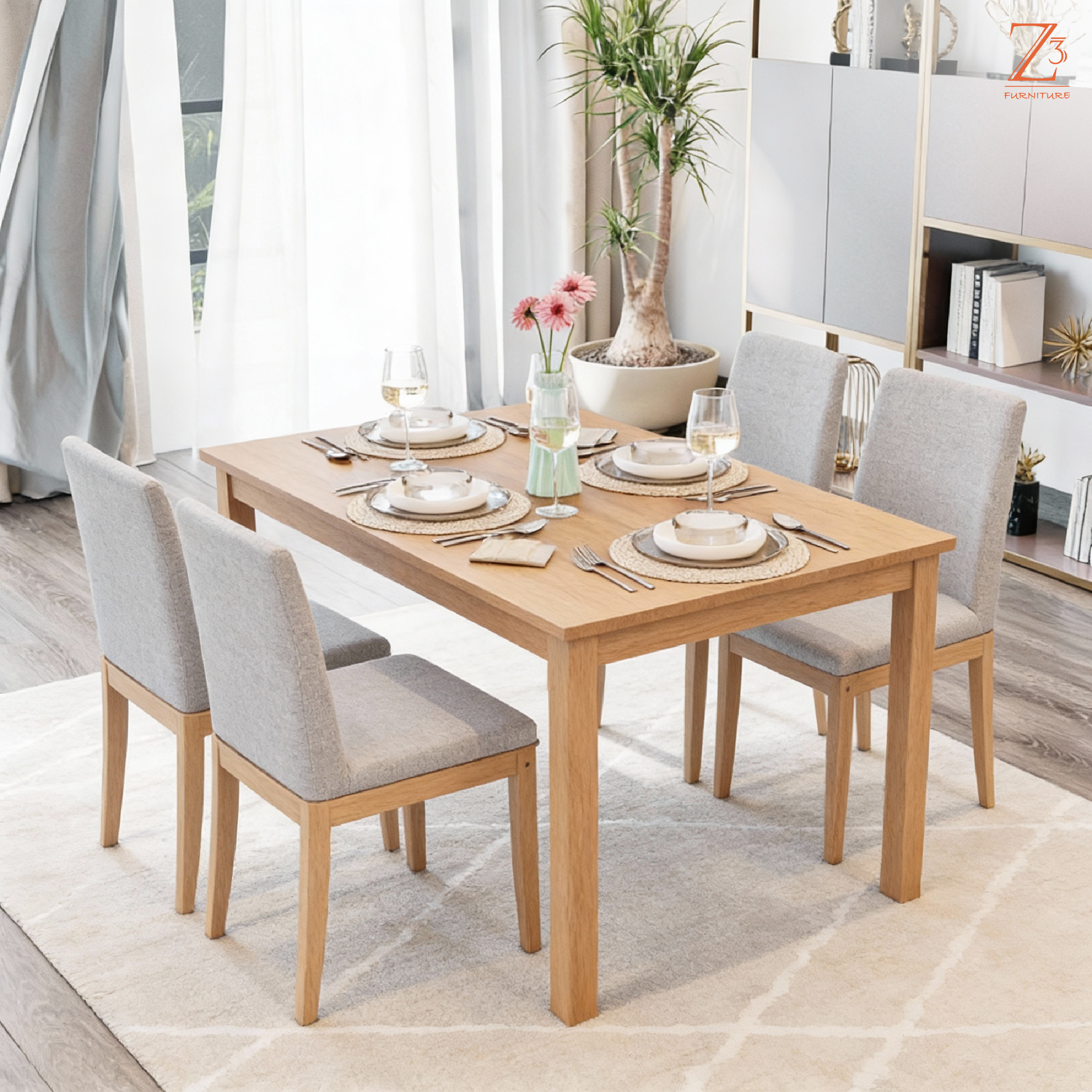 4 Seater Dining Set Furniture - Z Cube Furniture 02