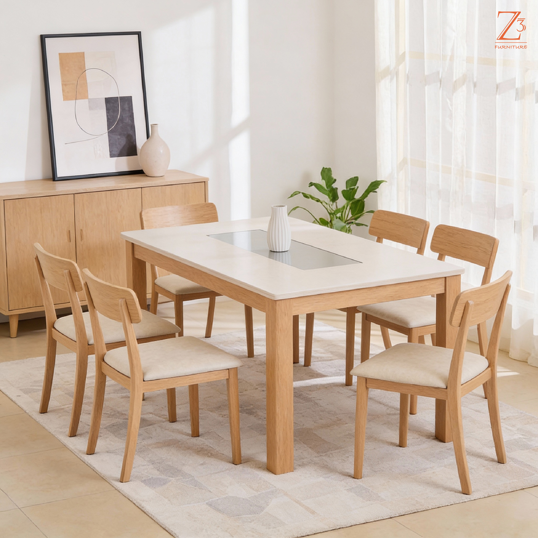 6 Seater Dining Set Furniture - Z Cube Furniture 01