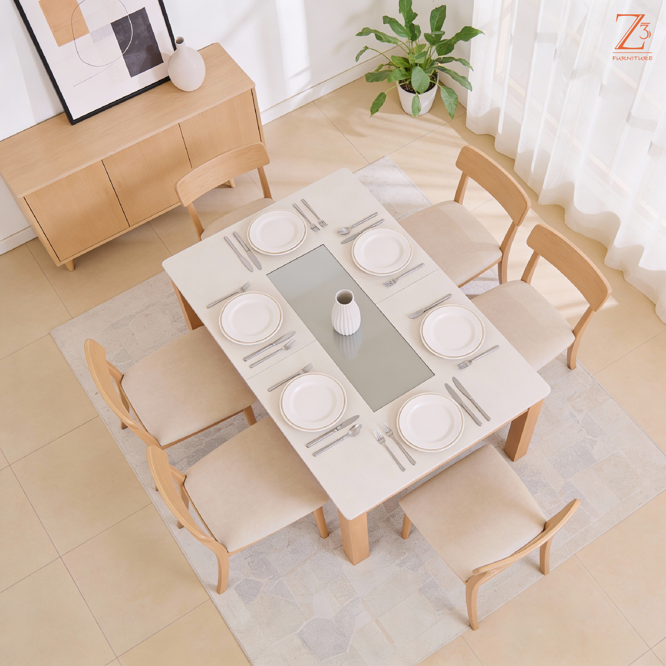 6 Seater Dining Set Furniture - Z Cube Furniture 03