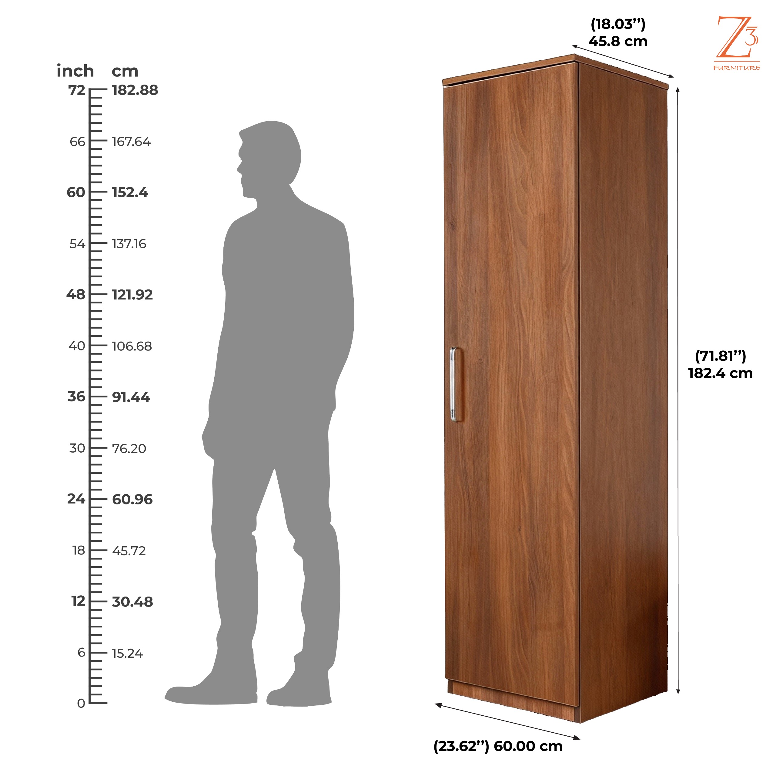 Single Door Wardrobe Furniture - Z Cube Furniture 6
